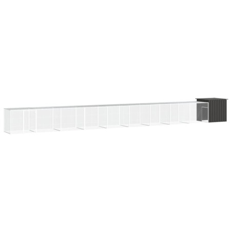 vidaXL Jaula de gallinas acero galvanizado antracita 1000x91x100 cm