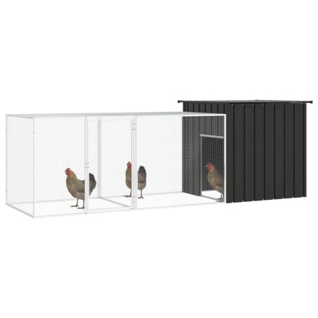 vidaXL Jaula de gallinas acero galvanizado antracita 300x91x100 cm