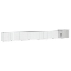 vidaXL Gallinero de acero galvanizado gris 800x91x100 cm