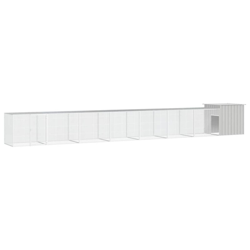 vidaXL Gallinero de acero galvanizado gris 800x91x100 cm vidaXL Gallinero de acero galvanizado gris 800x91x100 cm