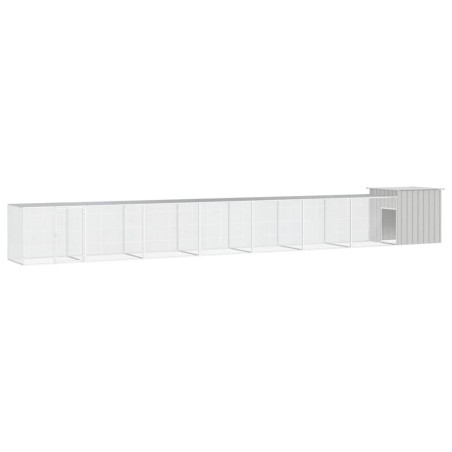 vidaXL Gallinero de acero galvanizado gris 800x91x100 cm