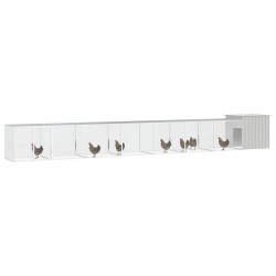 vidaXL Gallinero de acero galvanizado gris 800x91x100 cm