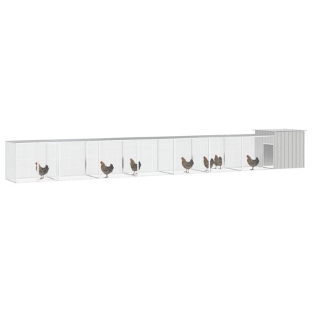 vidaXL Gallinero de acero galvanizado gris 800x91x100 cm