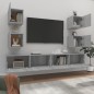 vidaXL Set de muebles para TV 6 pzas madera contrachapada gris Sonoma vidaXL Set de muebles para TV 6 pzas madera contrachapada gris Sonoma