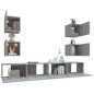 vidaXL Set de muebles para TV 6 pzas madera contrachapada gris Sonoma vidaXL Set de muebles para TV 6 pzas madera contrachapada gris Sonoma