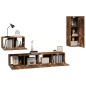 vidaXL Set de muebles de TV 4 pzas madera contrachapada roble ahumado vidaXL Set de muebles de TV 4 pzas madera contrachapada roble ahumado
