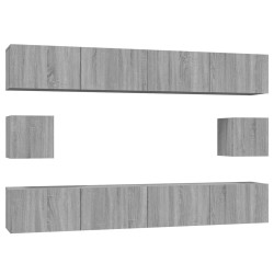 vidaXL Set de muebles para TV 6 pzas madera contrachapada gris Sonoma