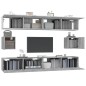 vidaXL Set de muebles para TV 6 pzas madera contrachapada gris Sonoma