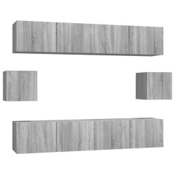 vidaXL Set de muebles para TV 6 pzas madera contrachapada gris Sonoma