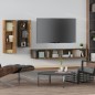 vidaXL Set de muebles de TV 4 pzas madera contrachapada roble ahumado vidaXL Set de muebles de TV 4 pzas madera contrachapada roble ahumado