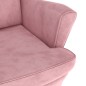 vidaXL Sillón orejero y taburete de terciopelo rosa vidaXL Sillón orejero y taburete de terciopelo rosa