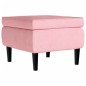vidaXL Sillón orejero y taburete de terciopelo rosa vidaXL Sillón orejero y taburete de terciopelo rosa