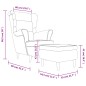 vidaXL Sillón orejero y taburete de terciopelo rosa vidaXL Sillón orejero y taburete de terciopelo rosa