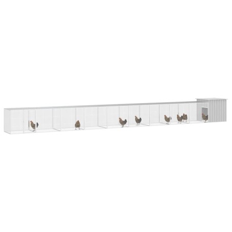 vidaXL Jaula para gallinas acero galvanizado gris 1000x91x100 cm