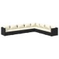 vidaXL Set de muebles de jardín 8 pzas y cojines ratán sintético negro vidaXL Set de muebles de jardín 8 pzas y cojines ratán sintético negro