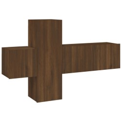 vidaXL Set de muebles para TV 3 pzas madera contrachapada roble marrón