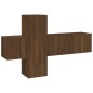 vidaXL Set de muebles para TV 3 pzas madera contrachapada roble marrón
