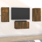 vidaXL Set de muebles de TV 3 pzas madera contrachapada roble ahumado vidaXL Set de muebles de TV 3 pzas madera contrachapada roble ahumado