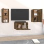 vidaXL Set de muebles de TV 3 pzas madera contrachapada roble ahumado vidaXL Set de muebles de TV 3 pzas madera contrachapada roble ahumado