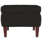 vidaXL Sillón mecedora patas madera y taburete terciopelo negro vidaXL Sillón mecedora patas madera y taburete terciopelo negro