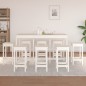 vidaXL Set de bar 9 piezas madera maciza de pino blanco vidaXL Set de bar 9 piezas madera maciza de pino blanco