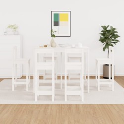 vidaXL Set de bar 7 piezas madera maciza de pino blanco
