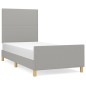 vidaXL Estructura de cama con cabecero de tela gris claro 90x190 cm vidaXL Estructura de cama con cabecero de tela gris claro 90x190 cm