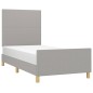 vidaXL Estructura de cama con cabecero de tela gris claro 90x190 cm vidaXL Estructura de cama con cabecero de tela gris claro 90x190 cm
