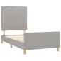 vidaXL Estructura de cama con cabecero de tela gris claro 90x190 cm vidaXL Estructura de cama con cabecero de tela gris claro 90x190 cm