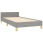 vidaXL Estructura de cama con cabecero de tela gris claro 90x190 cm vidaXL Estructura de cama con cabecero de tela gris claro 90x190 cm