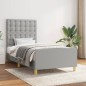 vidaXL Estructura de cama con cabecero de tela gris claro 90x190 cm vidaXL Estructura de cama con cabecero de tela gris claro 90x190 cm