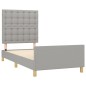 vidaXL Estructura de cama con cabecero de tela gris claro 90x190 cm vidaXL Estructura de cama con cabecero de tela gris claro 90x190 cm