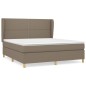 vidaXL Cama box spring con colchón tela gris taupe 160x200 cm vidaXL Cama box spring con colchón tela gris taupe 160x200 cm