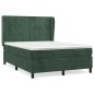 vidaXL Cama box spring con colchón terciopelo verde oscuro 140x190 cm vidaXL Cama box spring con colchón terciopelo verde oscuro 140x190 cm
