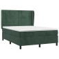 vidaXL Cama box spring con colchón terciopelo verde oscuro 140x190 cm vidaXL Cama box spring con colchón terciopelo verde oscuro 140x190 cm