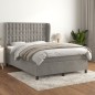 vidaXL Cama box spring con colchón terciopelo gris claro 140x200 cm vidaXL Cama box spring con colchón terciopelo gris claro 140x200 cm
