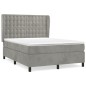 vidaXL Cama box spring con colchón terciopelo gris claro 140x200 cm vidaXL Cama box spring con colchón terciopelo gris claro 140x200 cm