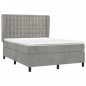 vidaXL Cama box spring con colchón terciopelo gris claro 140x200 cm vidaXL Cama box spring con colchón terciopelo gris claro 140x200 cm