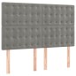 vidaXL Cama box spring con colchón terciopelo gris claro 140x200 cm vidaXL Cama box spring con colchón terciopelo gris claro 140x200 cm