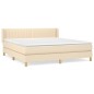 vidaXL Cama box spring con colchón tela color crema 160x200 cm vidaXL Cama box spring con colchón tela color crema 160x200 cm