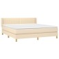 vidaXL Cama box spring con colchón tela color crema 160x200 cm vidaXL Cama box spring con colchón tela color crema 160x200 cm