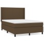 vidaXL Cama box spring con colchón tela marrón oscuro 140x200 cm vidaXL Cama box spring con colchón tela marrón oscuro 140x200 cm