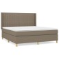vidaXL Cama box spring con colchón tela gris taupe 160x200 cm vidaXL Cama box spring con colchón tela gris taupe 160x200 cm