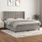 vidaXL Cama box spring con colchón terciopelo gris claro 160x200 cm vidaXL Cama box spring con colchón terciopelo gris claro 160x200 cm