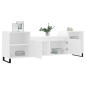 vidaXL Mueble para TV madera contrachapada blanco 160x35x55 cm vidaXL Mueble para TV madera contrachapada blanco 160x35x55 cm