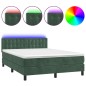 vidaXL Cama box spring colchón y LED terciopelo verde oscuro 140x190cm vidaXL Cama box spring colchón y LED terciopelo verde oscuro 140x190cm