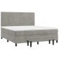 vidaXL Cama box spring con colchón terciopelo gris claro 160x200 cm vidaXL Cama box spring con colchón terciopelo gris claro 160x200 cm