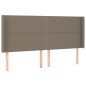 vidaXL Cama box spring colchón y luces LED tela gris taupe 180x200 cm