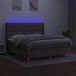vidaXL Cama box spring colchón y luces LED tela gris taupe 180x200 cm vidaXL Cama box spring colchón y luces LED tela gris taupe 180x200 cm