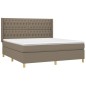 vidaXL Cama box spring colchón y luces LED tela gris taupe 180x200 cm vidaXL Cama box spring colchón y luces LED tela gris taupe 180x200 cm